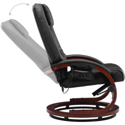 Fotoliu de masaj cu suport pentru picioare BeautyOne Wave (Black) Thumb