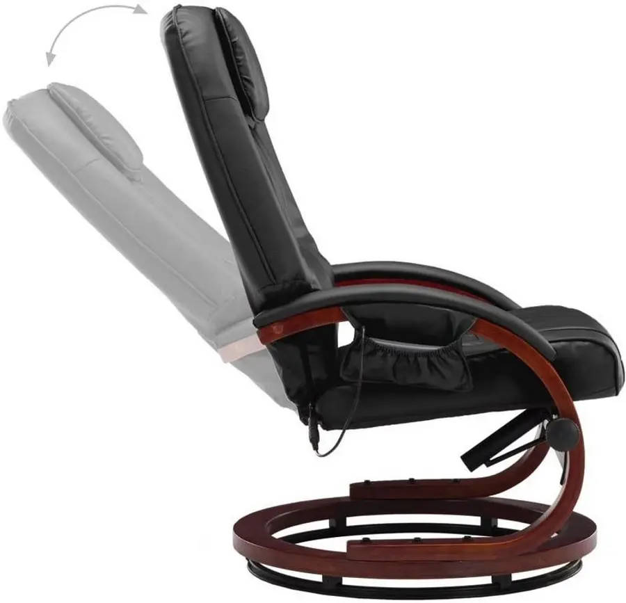 Fotoliu de masaj cu suport pentru picioare BeautyOne Wave (Black) - 4