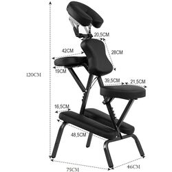 Стул для массажа Costway HW55620BK (Black) Thumb