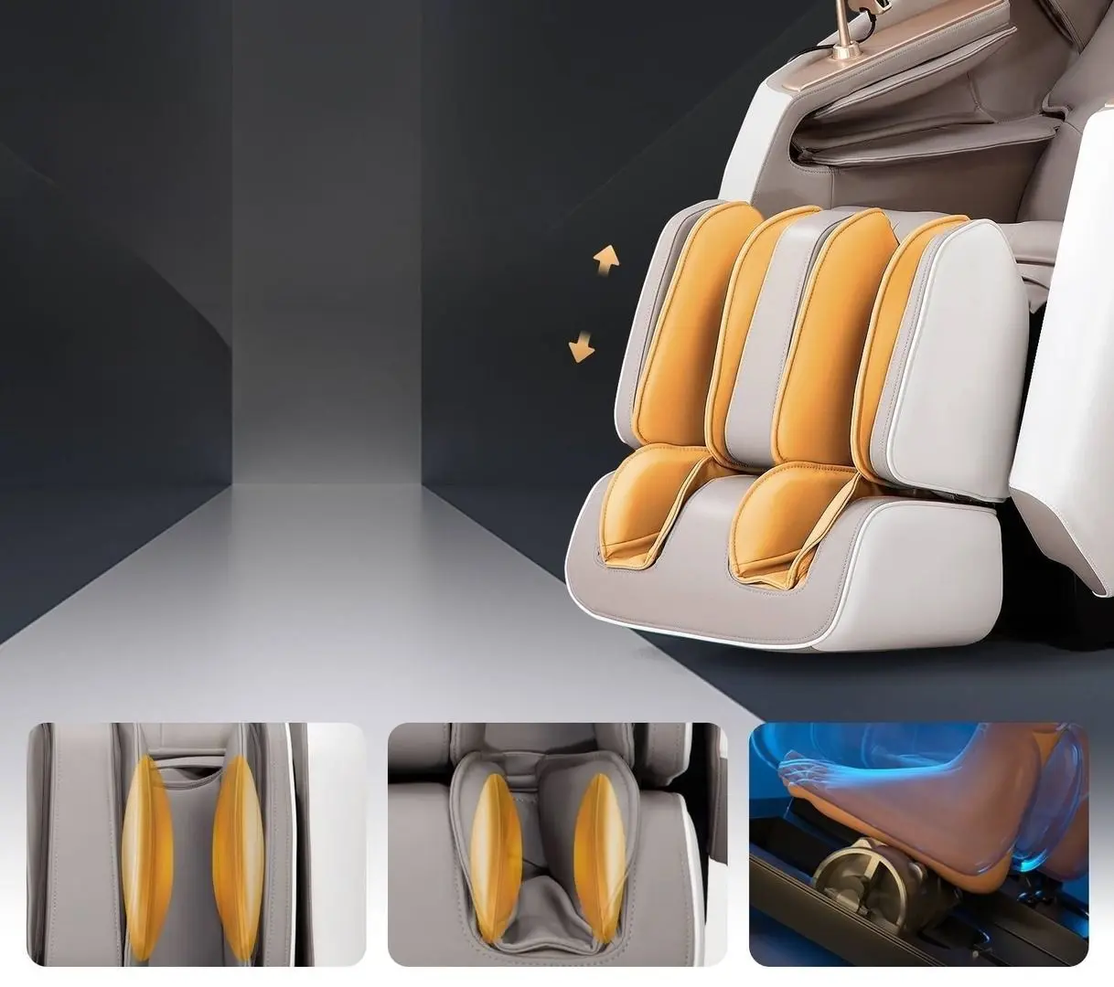 Массажное кресло Costway Zero Gravity SL Track JL10029DE-WH (White/Grey) - 4