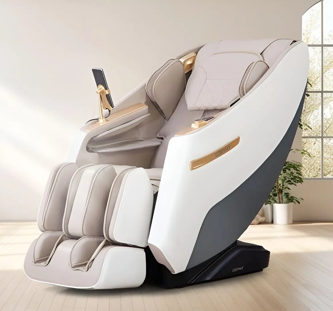 Массажное кресло Costway Zero Gravity SL Track JL10029DE-WH (White/Grey)