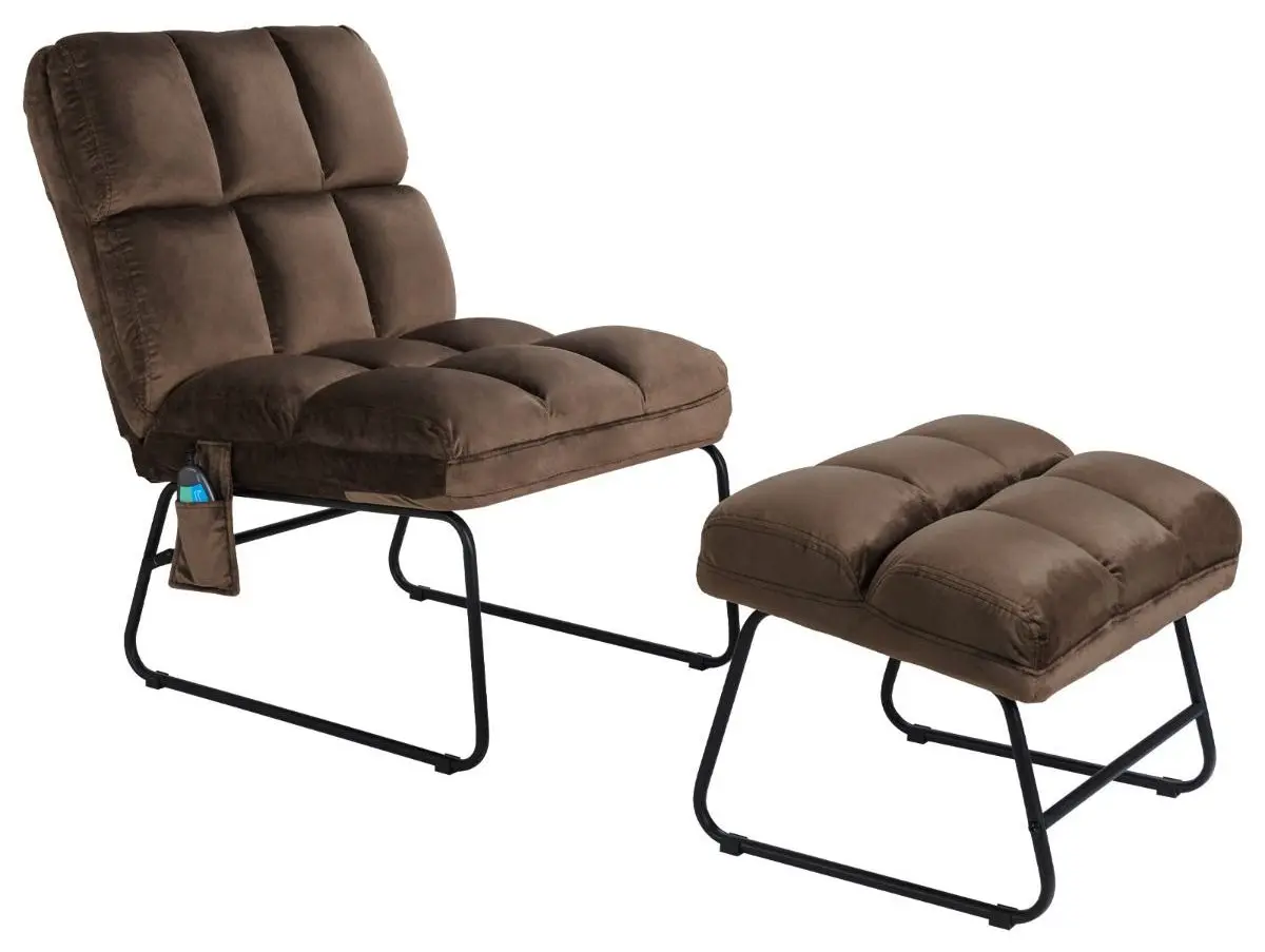 Fotoliu de vibromasaj cu suport Costway HW62369DE-BN (Brown) - 2