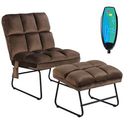 Fotoliu de vibromasaj cu suport Costway HW62369DE-BN (Brown) Thumb