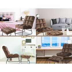 Fotoliu de vibromasaj cu suport Costway HW62369DE-BN (Brown) Thumb