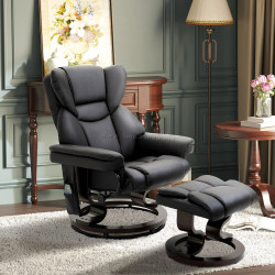 Кресло с подставкой для ног Homcom 700-116V91BK (Black)