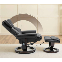 Кресло с подставкой для ног Homcom 700-116V91BK (Black) Thumb