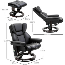 Кресло с подставкой для ног Homcom 700-116V91BK (Black) Thumb