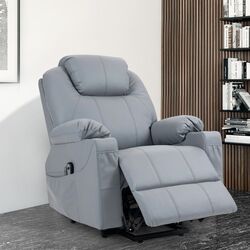 Fotoliu de masaj Homcom 713-096V90GY 88x99x106 cm (Grey) Thumb