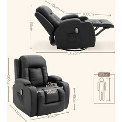 Массажное кресло Homcom 700-050V92BK 85x94x104 cm (Black) Thumb
