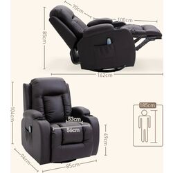 Fotoliu de masaj Homcom 700-050V92DR 85x94x104 cm (Dark Brown) Thumb