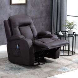 Fotoliu de masaj Homcom 700-050V92DR 85x94x104 cm (Dark Brown) Thumb