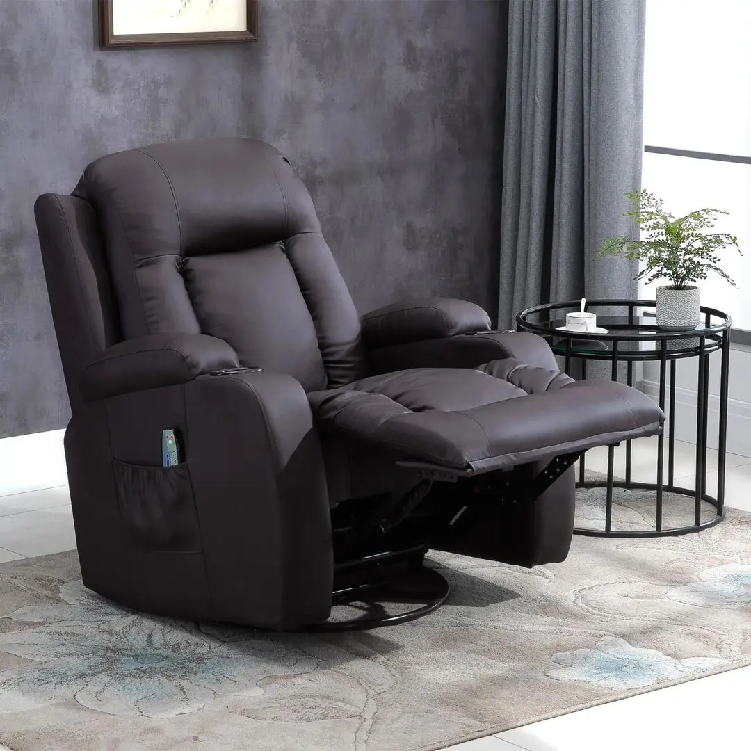 Fotoliu de masaj Homcom 700-050V92DR 85x94x104 cm (Dark Brown)