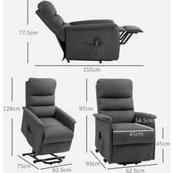 Fotoliu de masaj Homcom 713-042V91GY 62x96x97 cm (Grey) Thumb