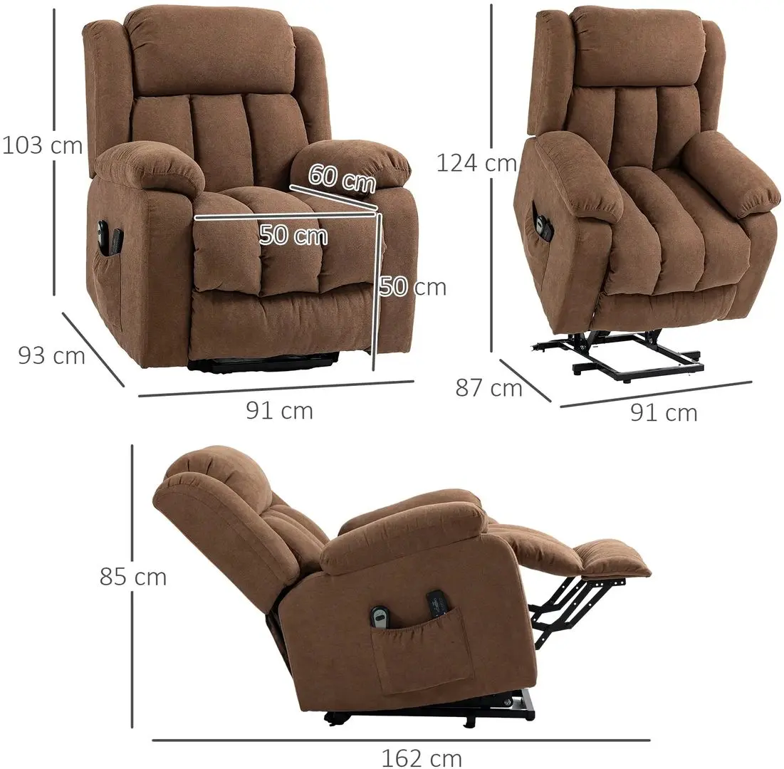 Массажное кресло Homcom 713-093V90 91x93x103 cm (Brown) - 4