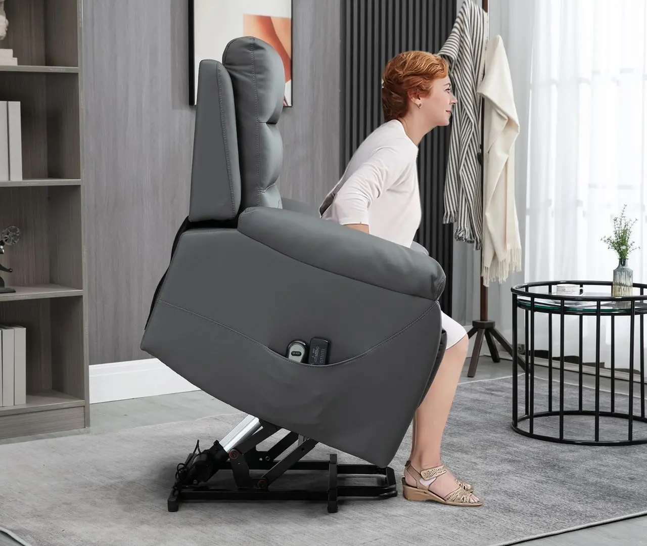 Fotoliu de masaj Homcom 713-095V90GY 91x86x101 cm (Grey)