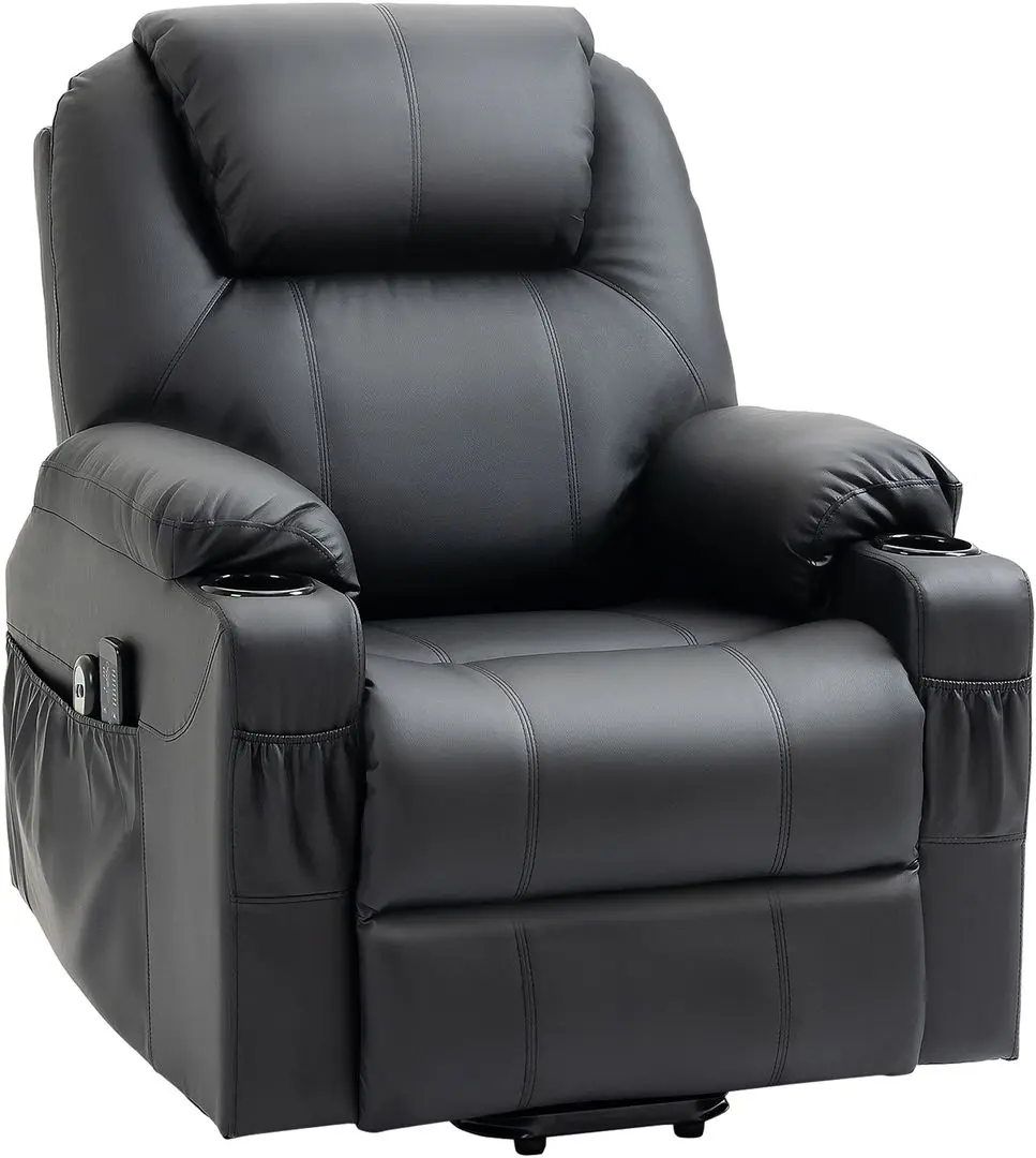 Fotoliu de masaj Homcom 713-096BK 88x92x106 cm (Black)