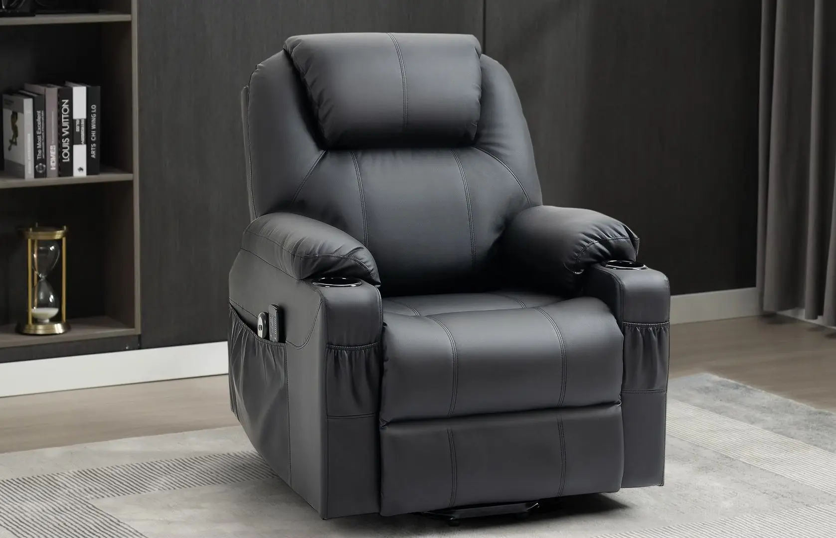 Fotoliu de masaj Homcom 713-096BK 88x92x106 cm (Black)