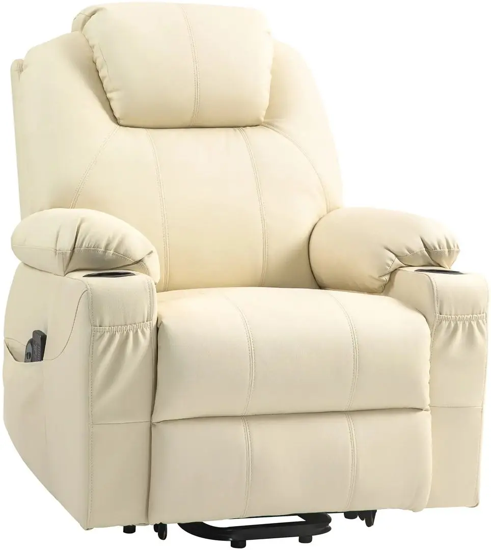 Fotoliu de masaj Homcom 713-096V90CW 88x99x106 cm (Cream)