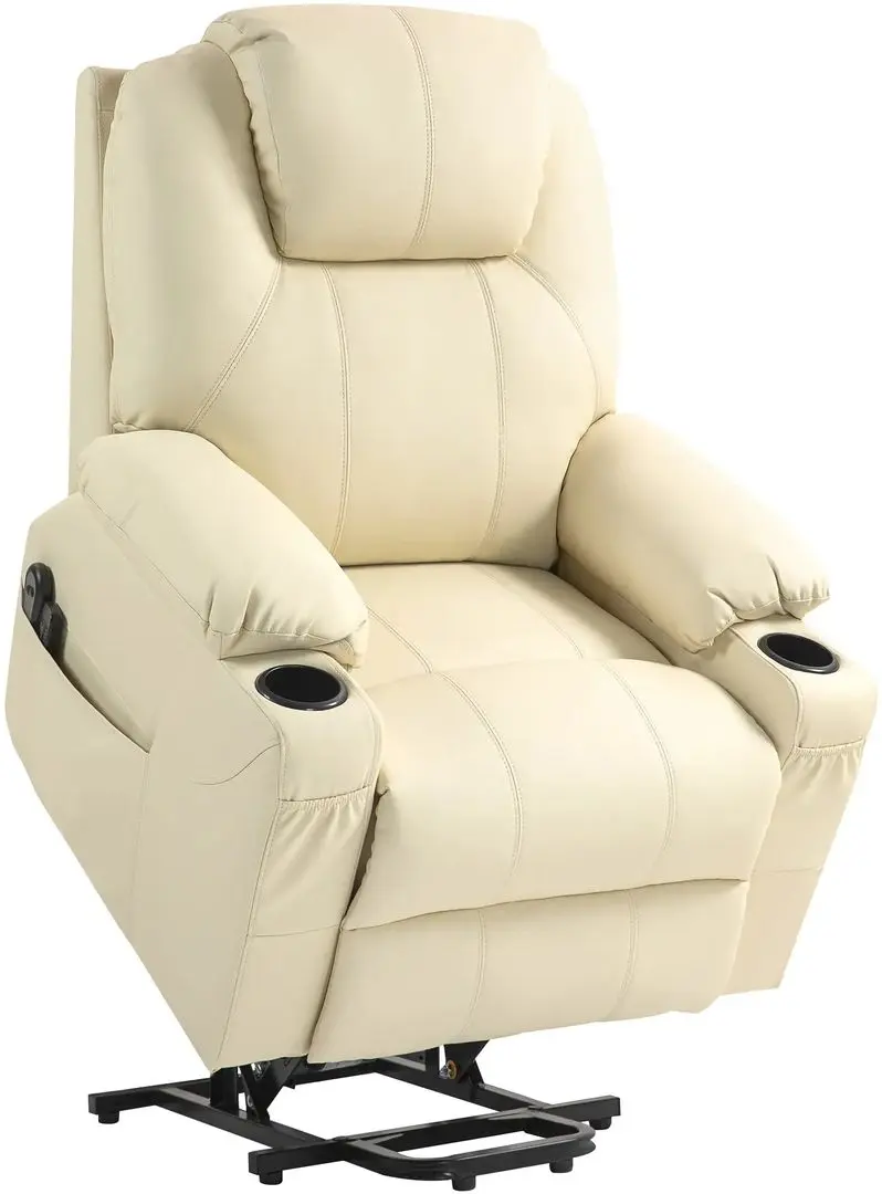 Fotoliu de masaj Homcom 713-096V90CW 88x99x106 cm (Cream)