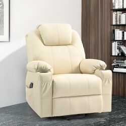 Fotoliu de masaj Homcom 713-096V90CW 88x99x106 cm (Cream) Thumb
