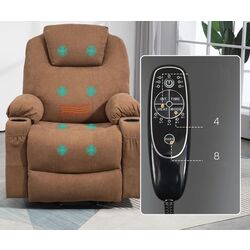 Fotoliu de masaj Homcom 713-158V90CF 90x101x107 (Coffee) Thumb