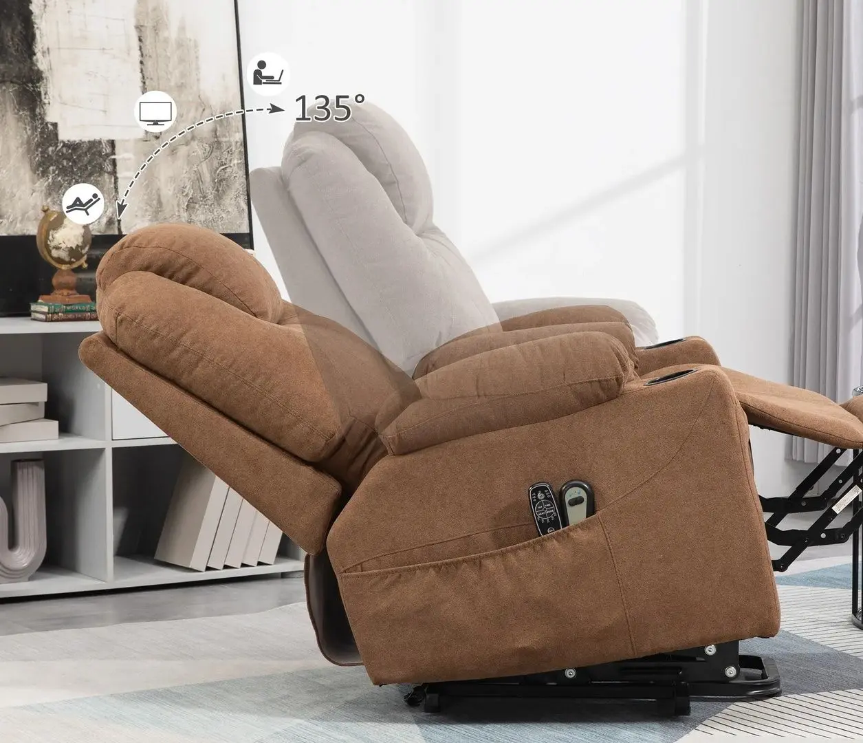 Fotoliu de masaj Homcom 713-158V90CF 90x101x107 (Coffee)