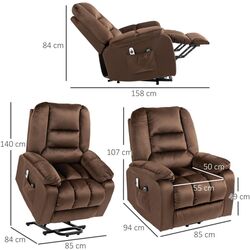 Массажное кресло Homcom 713-160V90DR 85x94x107 cm (Dark Brown) Thumb