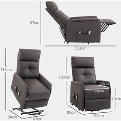 Массажное кресло Homcom 713-162V90DR 67x89x102 cm (Dark Brown) Thumb