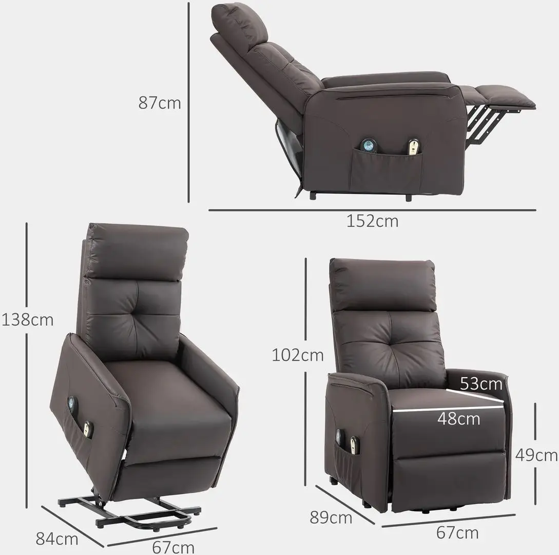 Массажное кресло Homcom 713-162V90DR 67x89x102 cm (Dark Brown)