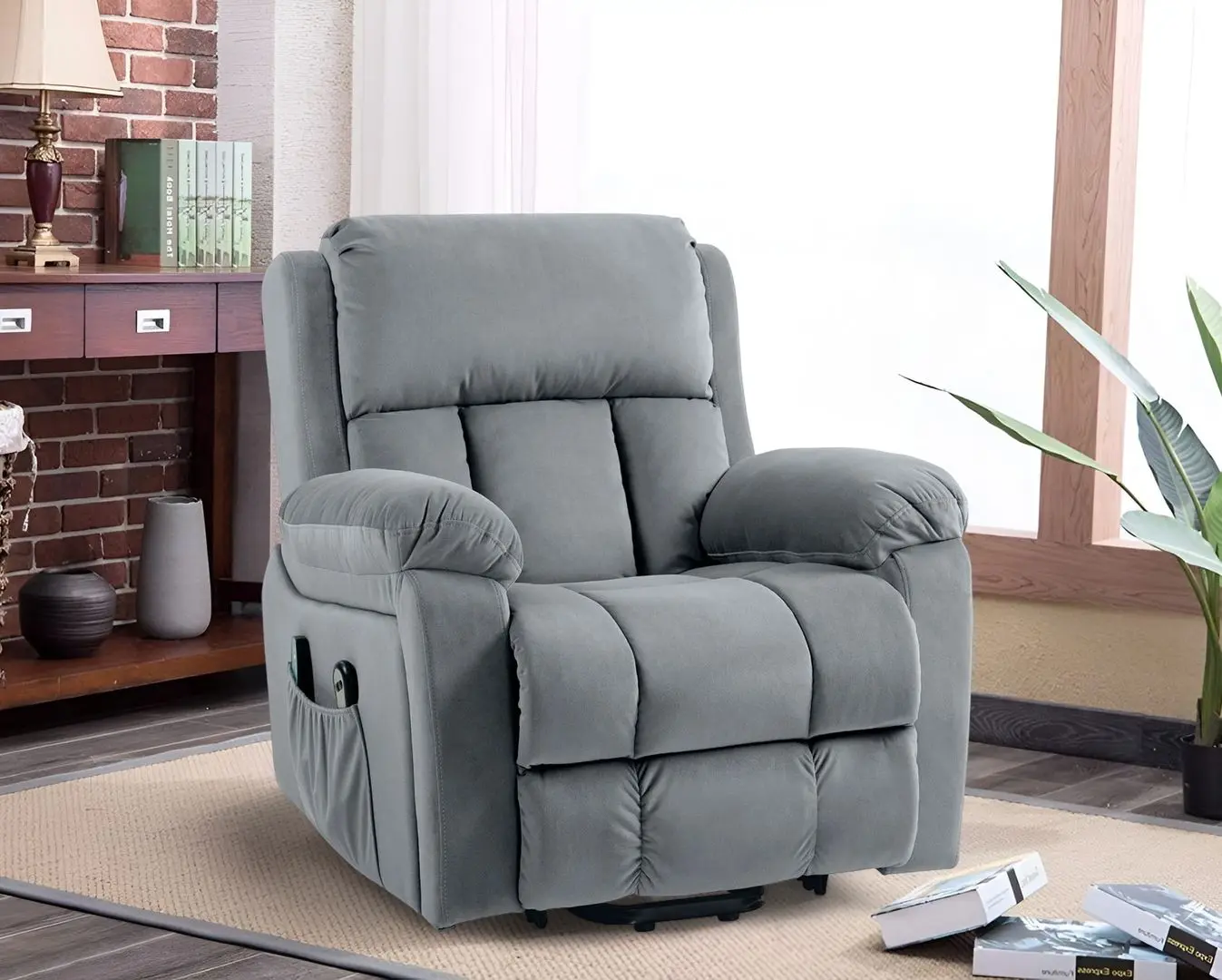 Fotoliu de masaj Homcom 713-167V90GY 90x95x103 cm (Grey)