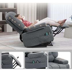 Fotoliu pentru masaj Homcom 713-168V91GY 89x90x102 cm (Grey) Thumb