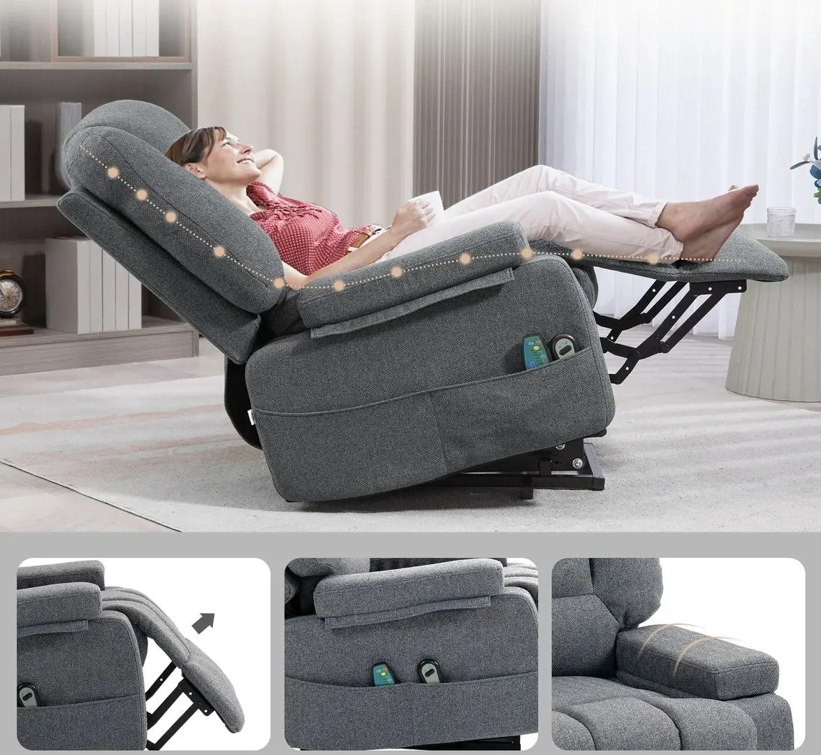 Fotoliu pentru masaj Homcom 713-168V91GY 89x90x102 cm (Grey)