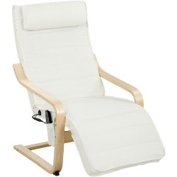 Fotoliu-recliner Homcom 83B-350V90CW (Cream/Natural Wood) Thumb