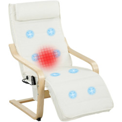 Fotoliu-recliner Homcom 83B-350V90CW (Cream/Natural Wood) Thumb