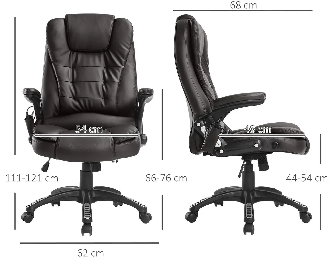 Fotoliu Homcom A2-0056 62x68x121 cm (Brown/Black)