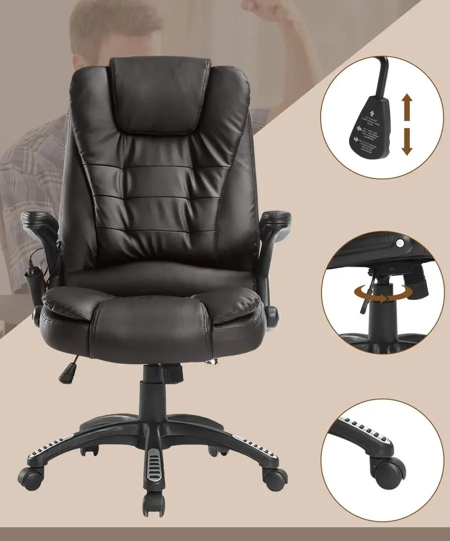 Fotoliu Homcom A2-0056 62x68x121 cm (Brown/Black)