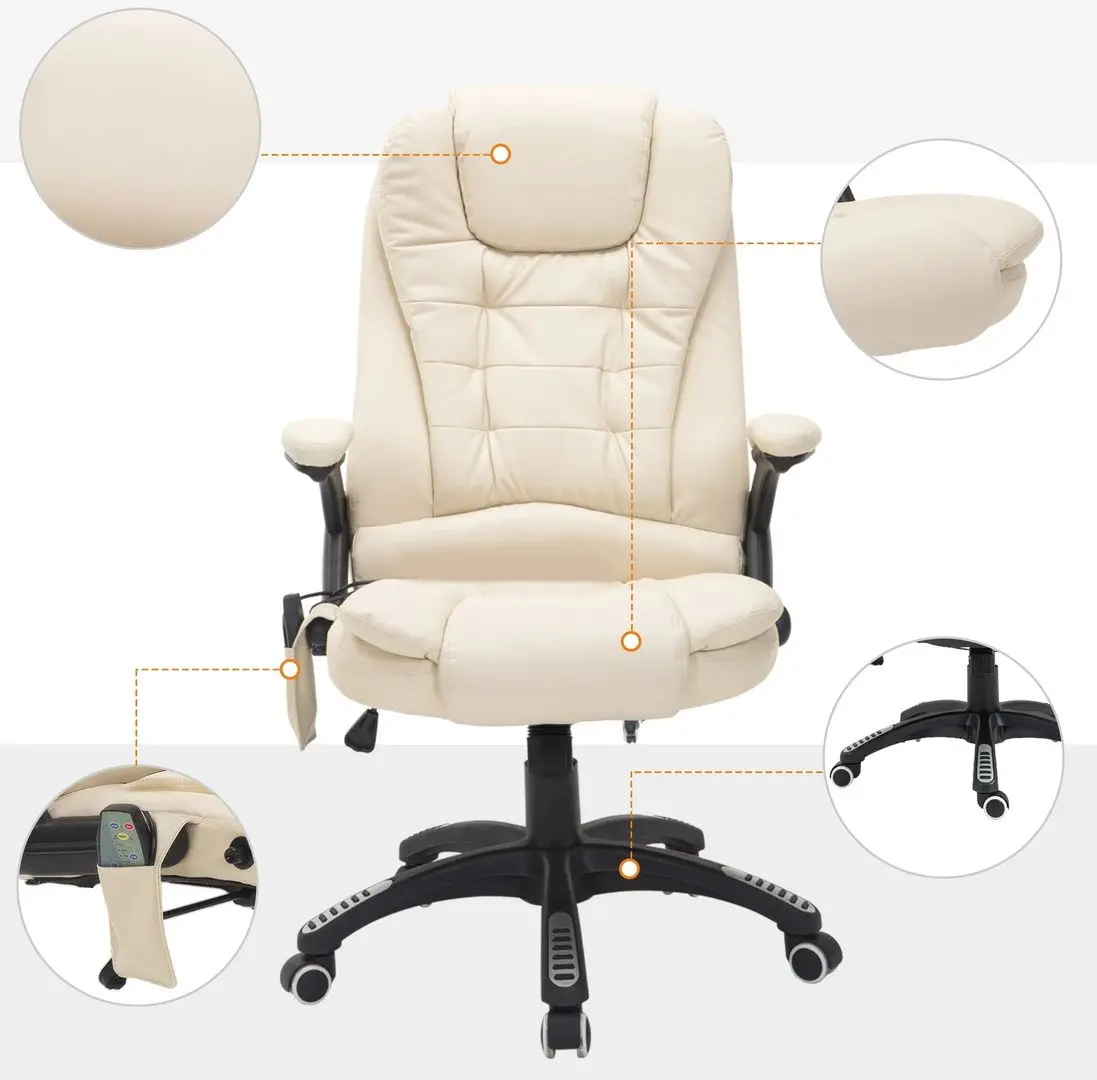 Кресло Homcom A2-0057 62x68x121 cm (Beige/Black)