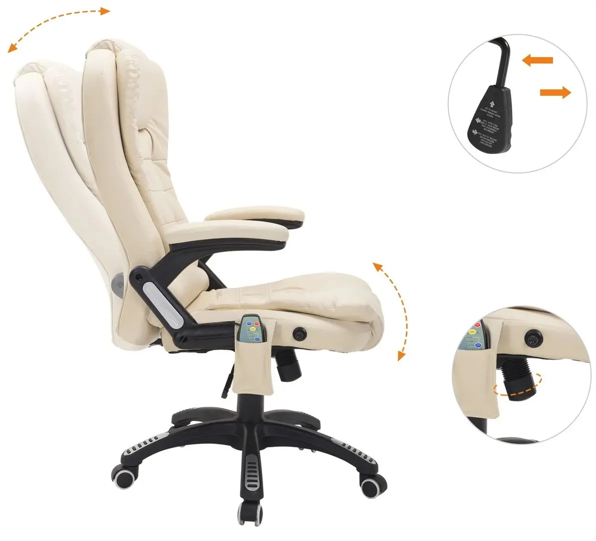 Кресло Homcom A2-0057 62x68x121 cm (Beige/Black)