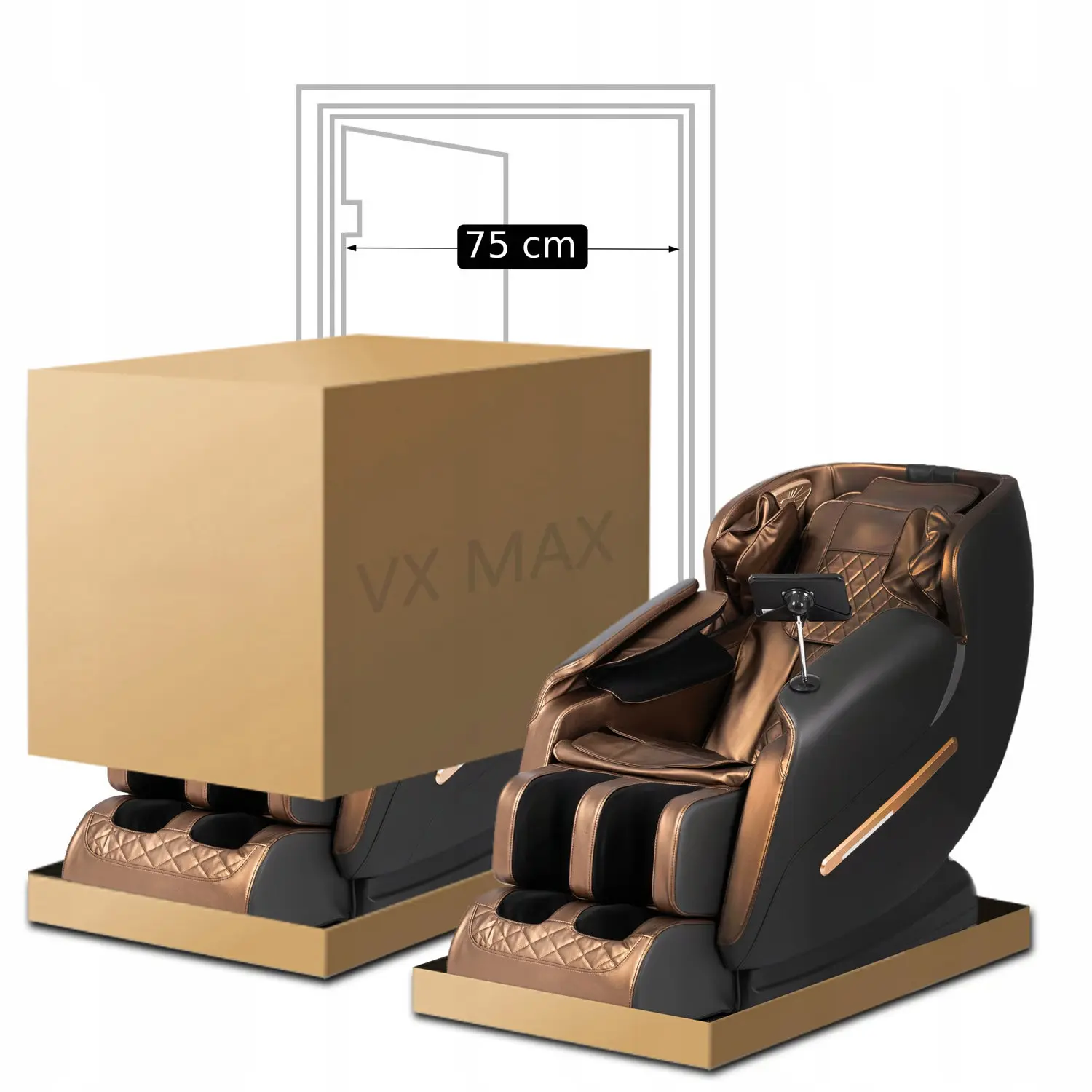 Fotoliu de masaj Mebel Elite VX MAX ECO English (Brown/Black) - 13