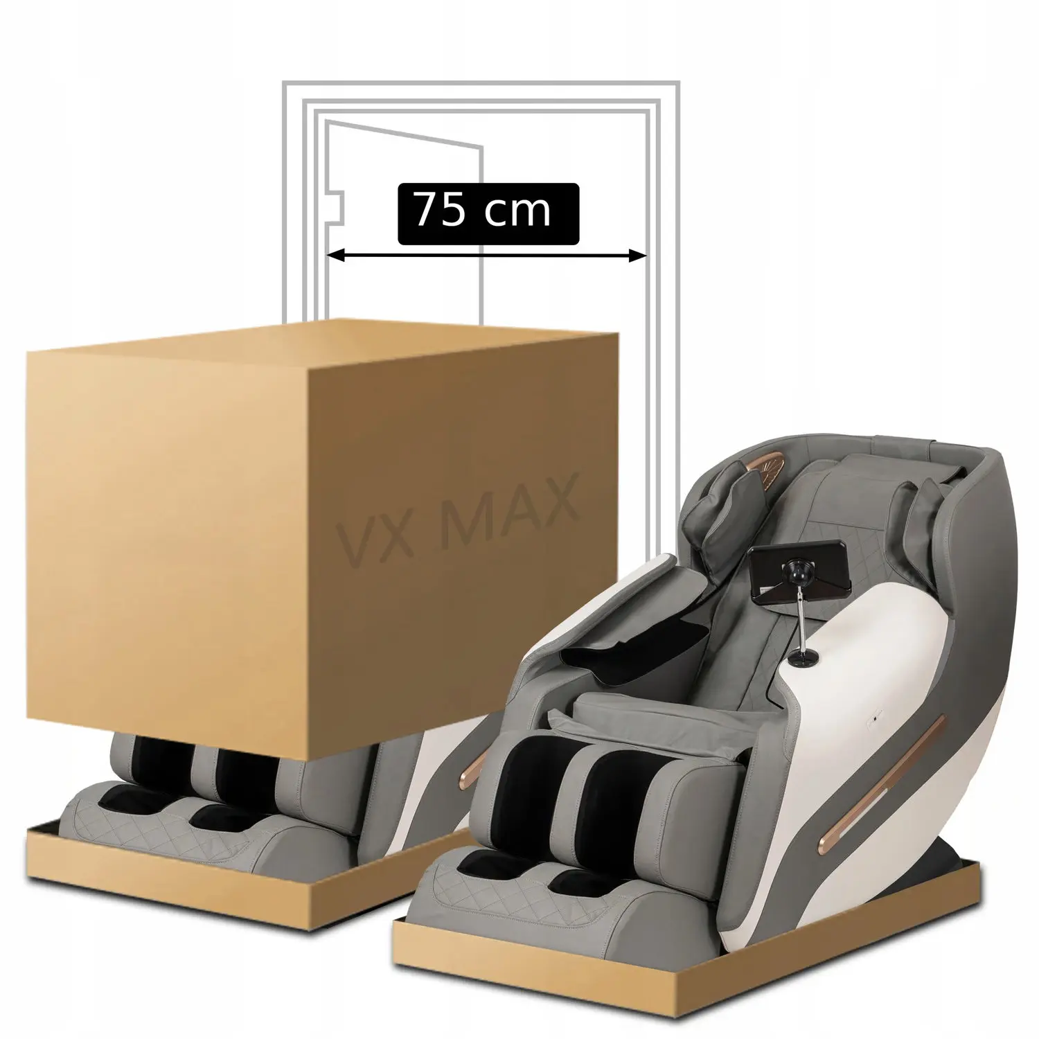 Fotoliu de masaj Mebel Elite VX MAX ECO English (Grey/White) - 7