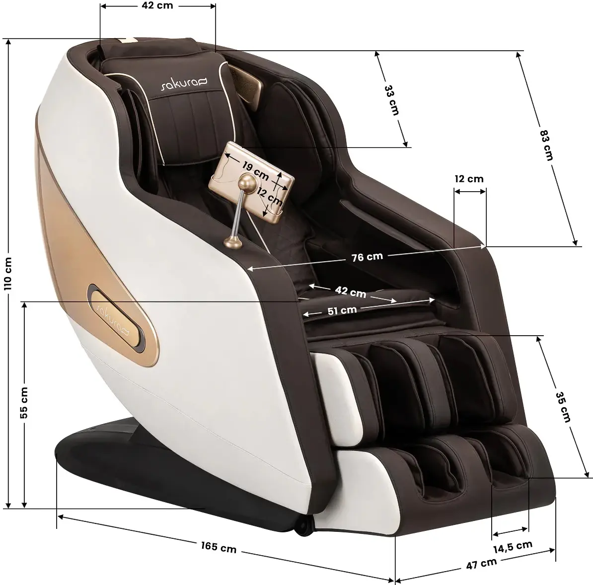 Массажное кресло Sakura Comfort Plus 806 148412 (Brown/White)