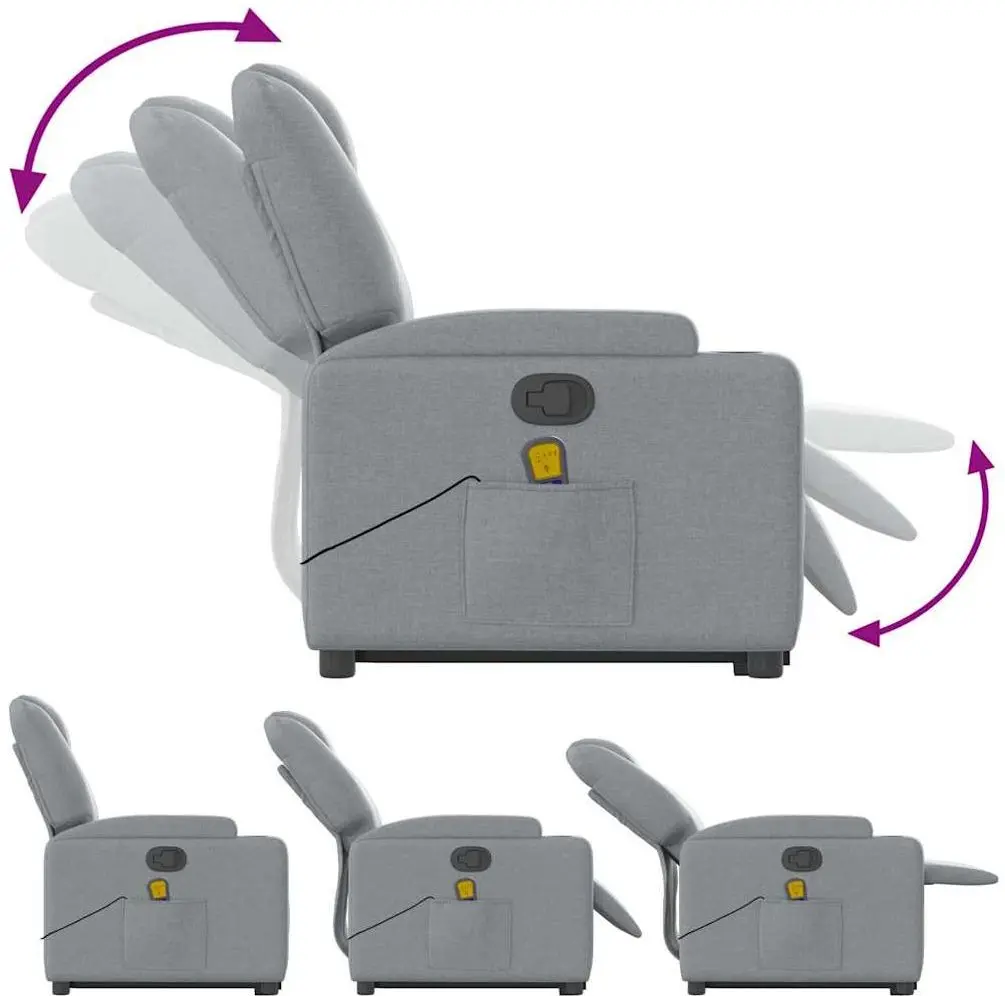 Массажное кресло с подъемником VidaXL 3204380 (Light Grey)