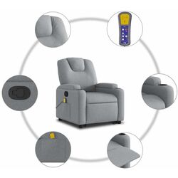 Массажное кресло с подъемником VidaXL 3204380 (Light Grey) Thumb