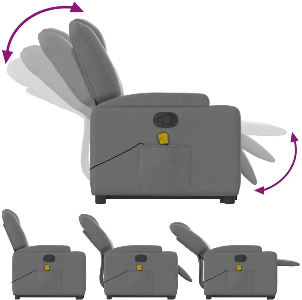 Массажное кресло с подъемником VidaXL 3204381 (Dark Grey)