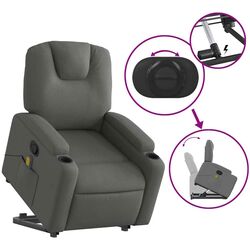 Массажное кресло с подъемником VidaXL 3204381 (Dark Grey) Thumb