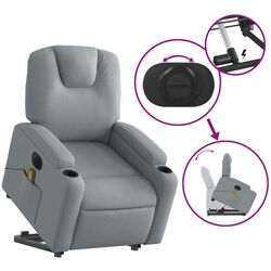 Массажное кресло с подъемником VidaXL 3204404 (Light Grey) Thumb