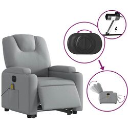 Массажное кресло с подъемником VidaXL 3204404 (Light Grey) Thumb