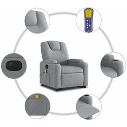 Массажное кресло с подъемником VidaXL 3204404 (Light Grey) Thumb
