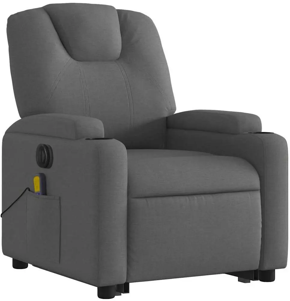 Fotoliu de masaj cu ridicare VidaXL 3204405 (Dark Grey)