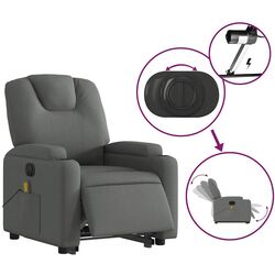 Fotoliu de masaj cu ridicare VidaXL 3204405 (Dark Grey) Thumb